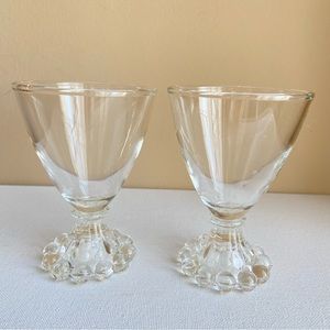 Anchor Hocking Berwick Boopie two vintage bubble base clear cocktail glasses